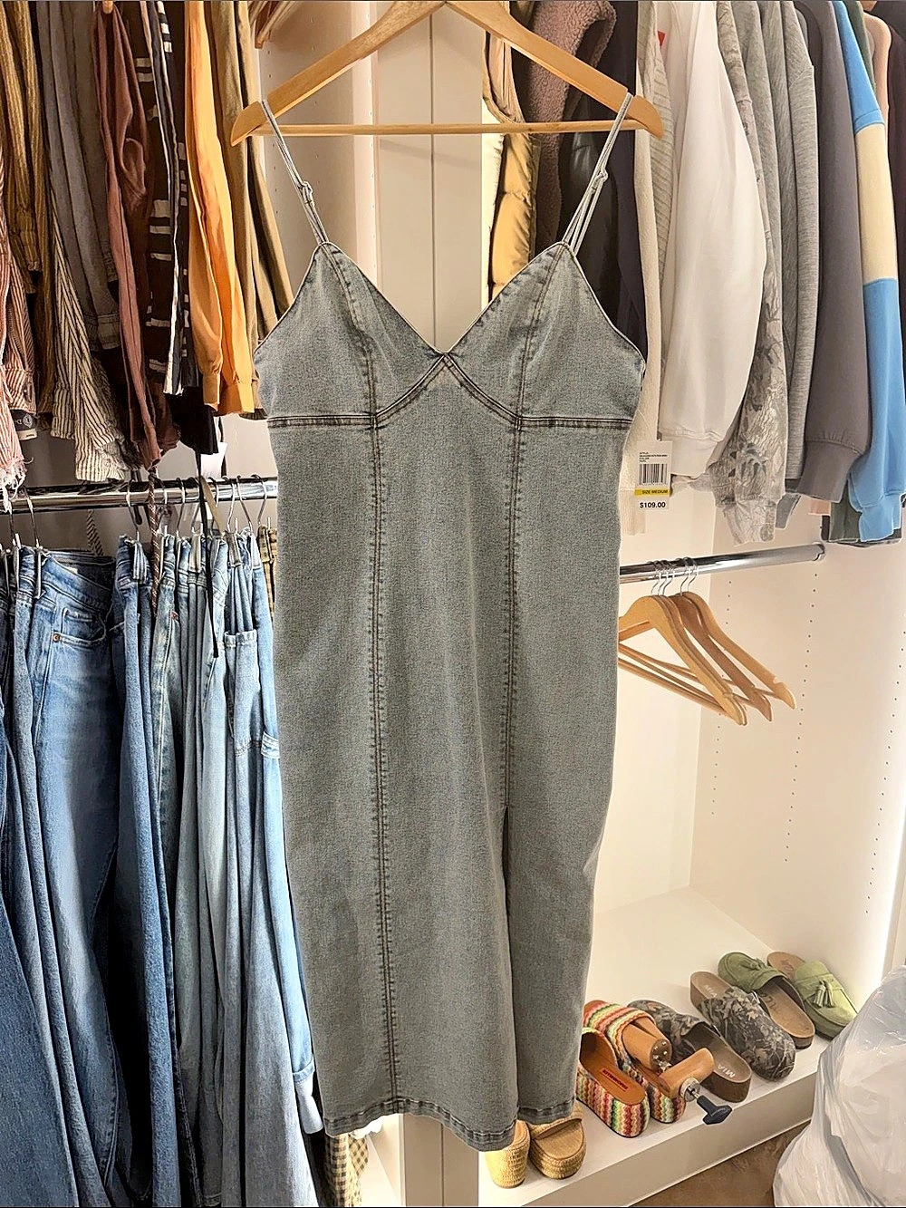 NWT Habitual Denim Midi Slip Dress Size Medium